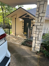 Front door big loop driveway with portico.
