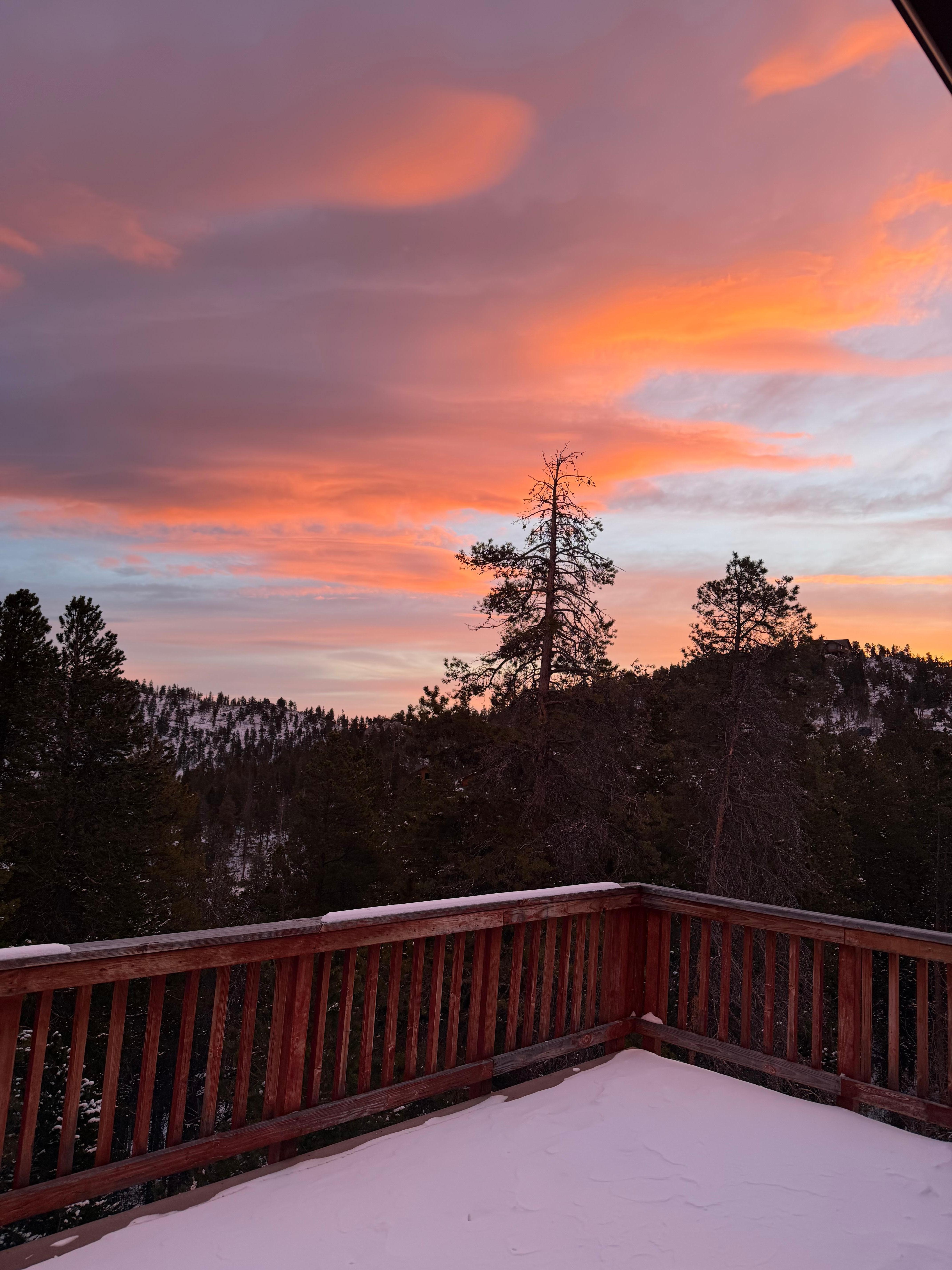 Sunrise from the deck. 