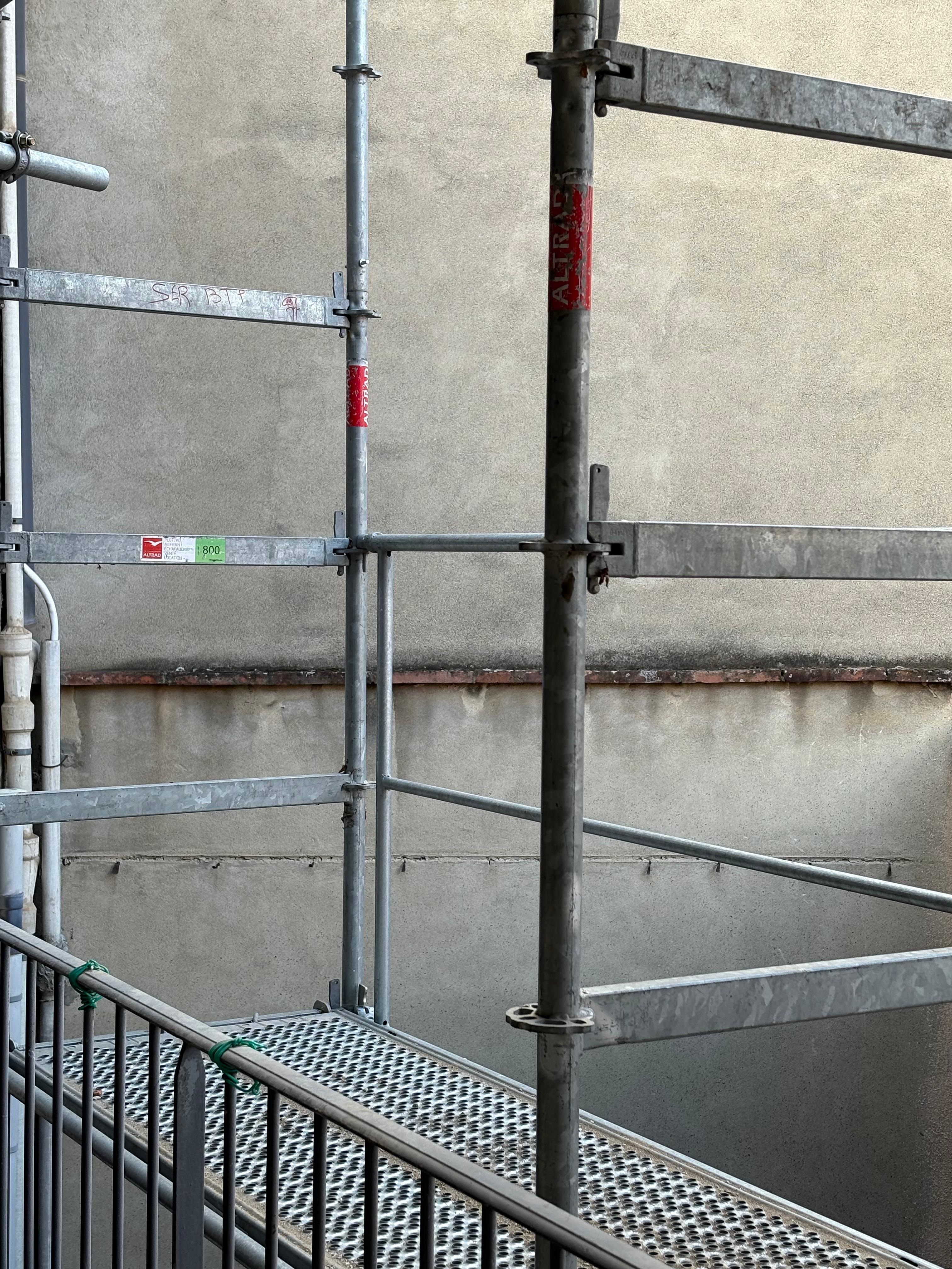 Construction scaffolding - was up from initial walk-thru until we left the accommodation