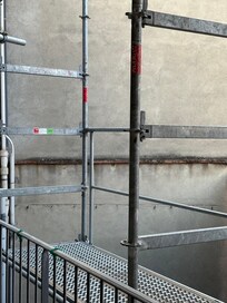 Construction scaffolding - was up from initial walk-thru until we left the accommodation
