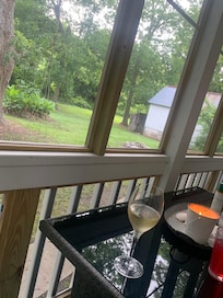 Wine time on the back porch!