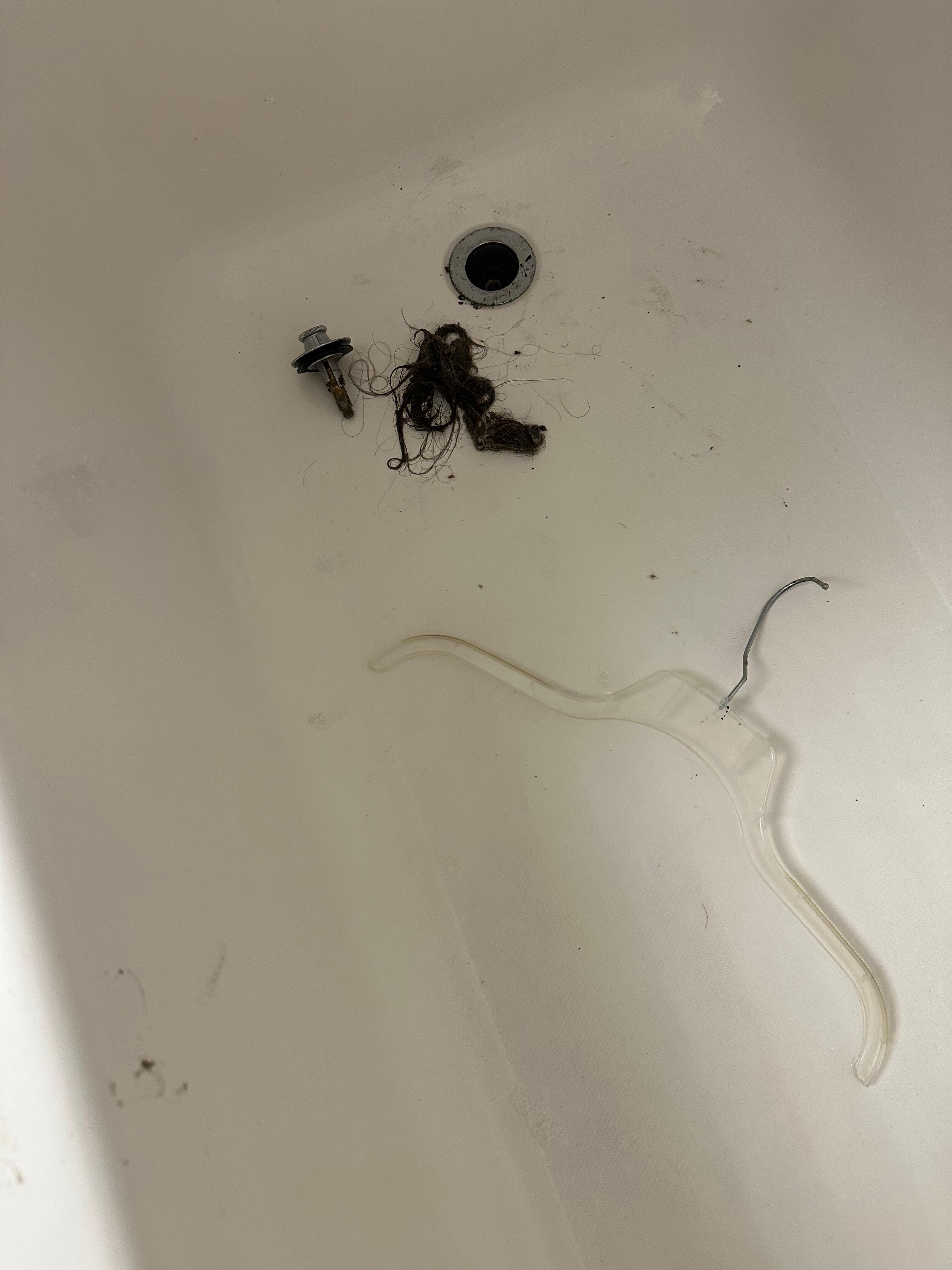 Clogged drain on our first day.