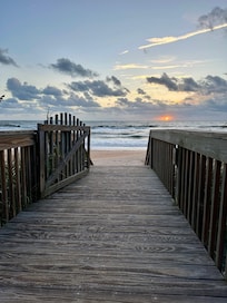 Sunrise from beach walkway