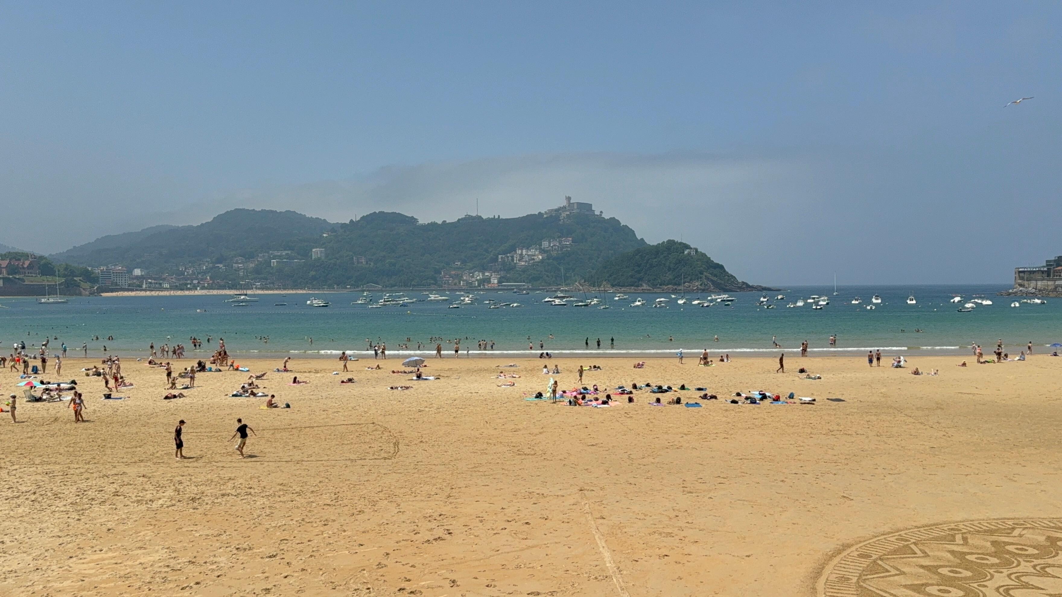 The beach across from the apartment