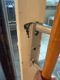 Broken handle on sliding glass doors