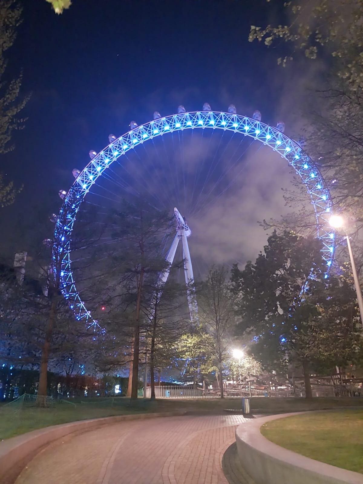 London eye at night. About 10 min walk away