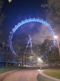 London eye at night. About 10 min walk away