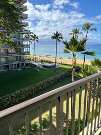 Views from the balcony, it might look far to the beach but it was 1 min walk😄