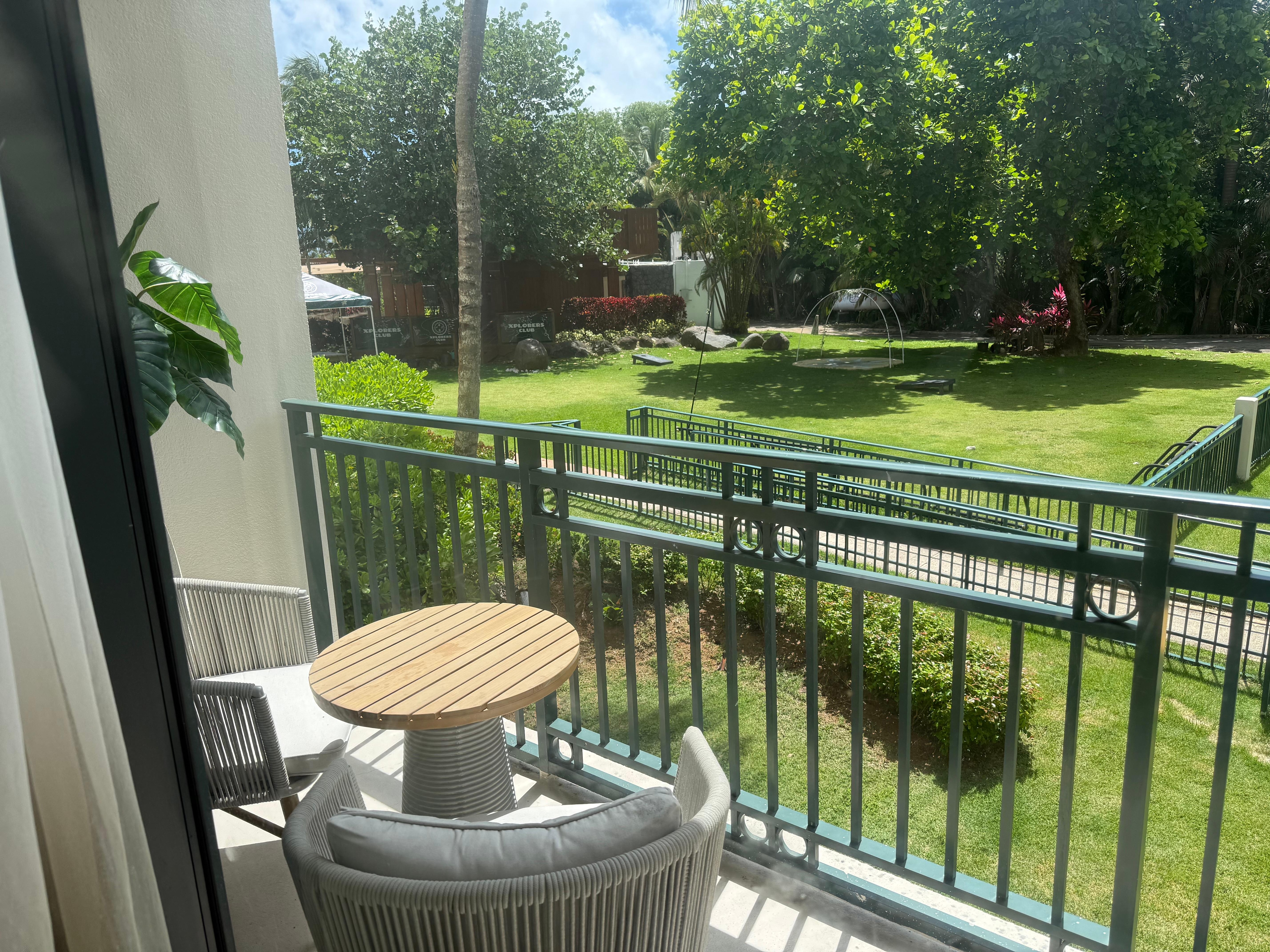 Balcony - rainforest view. 