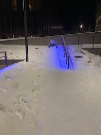 Slope outside hotel for sledging