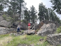 In the rocks.