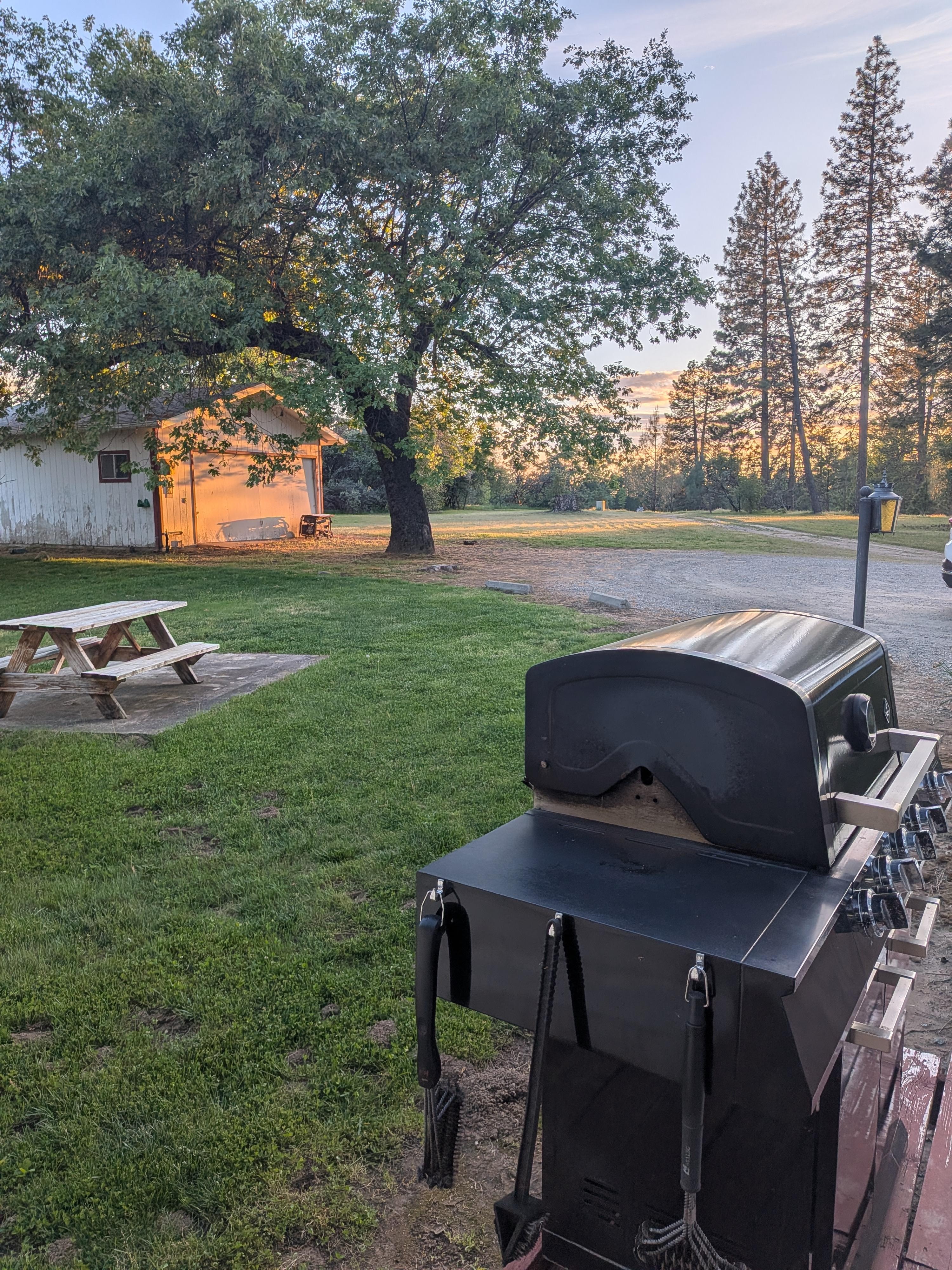 Backyard next to hot tub