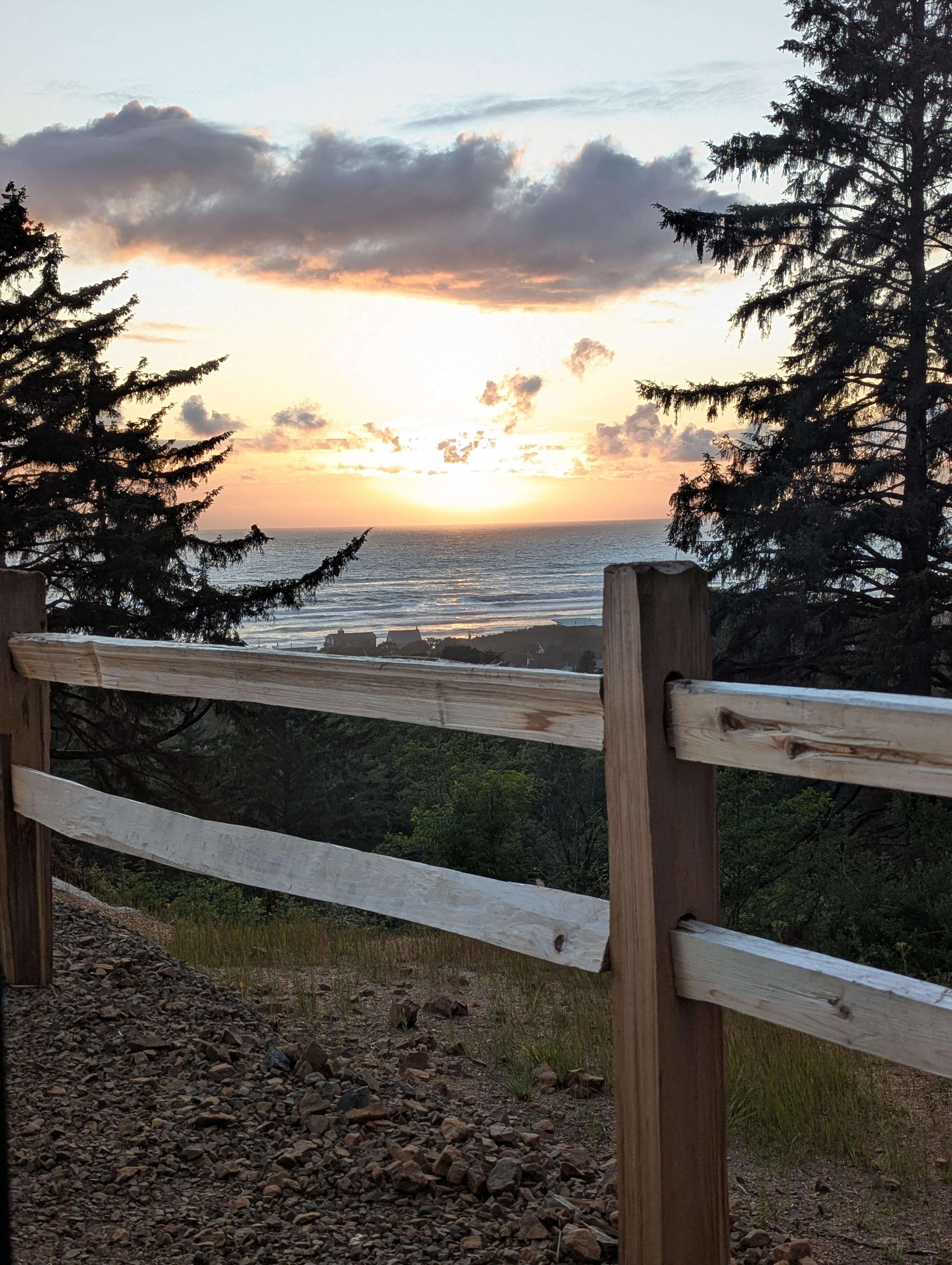 First sunset from our adorable deck