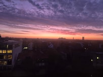 Sunrise from the window of my bedroom.