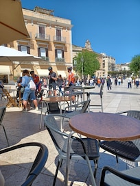 Terrace watching the other tourists.
2 min. Walk from the hotel.