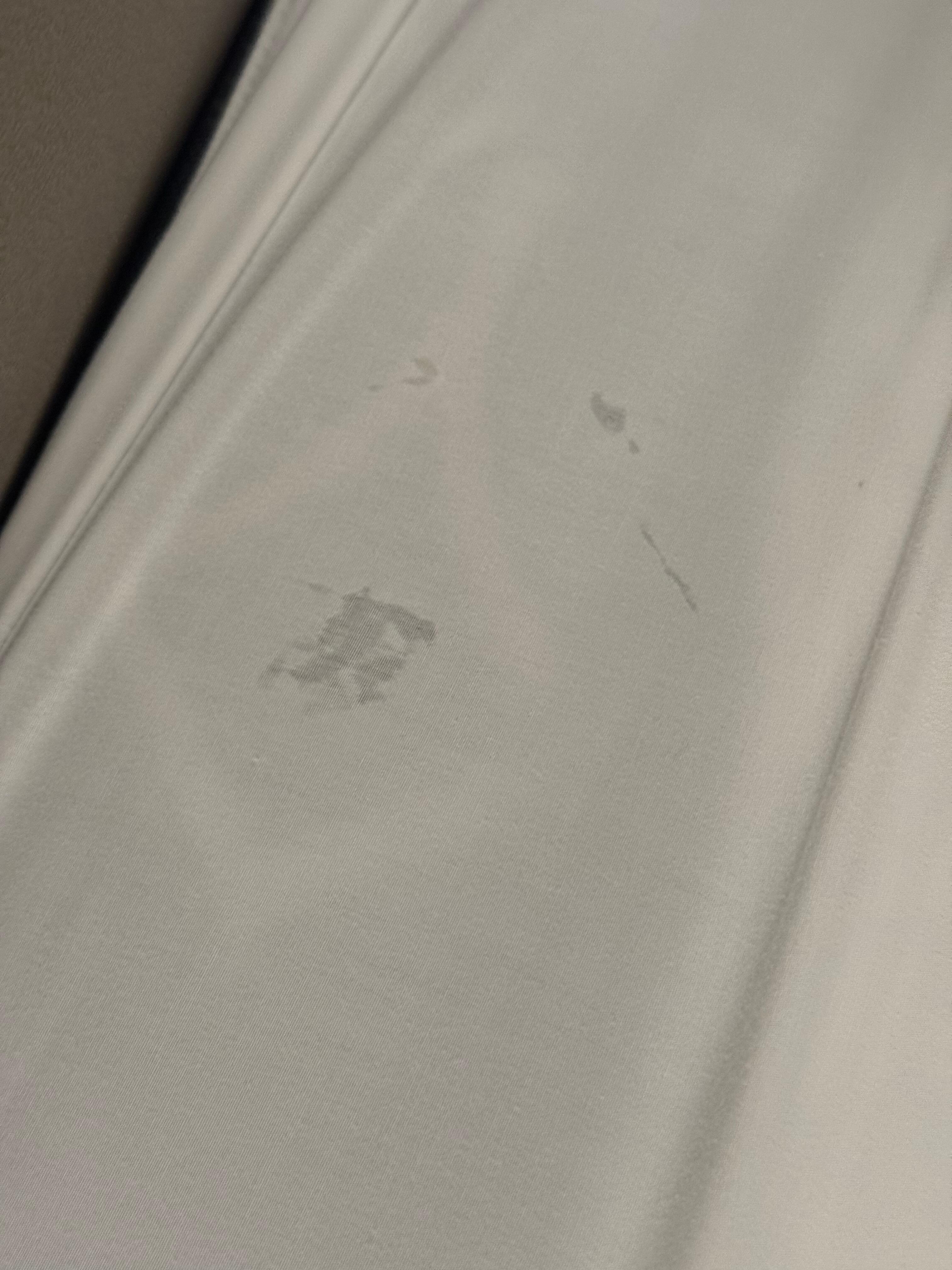 Unknown substance on our bed sheets.