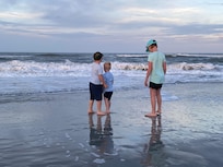 The beach at sundown