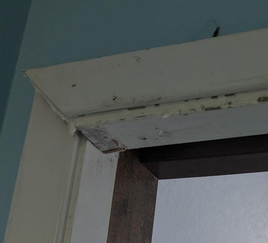 Broken pocket door frame.