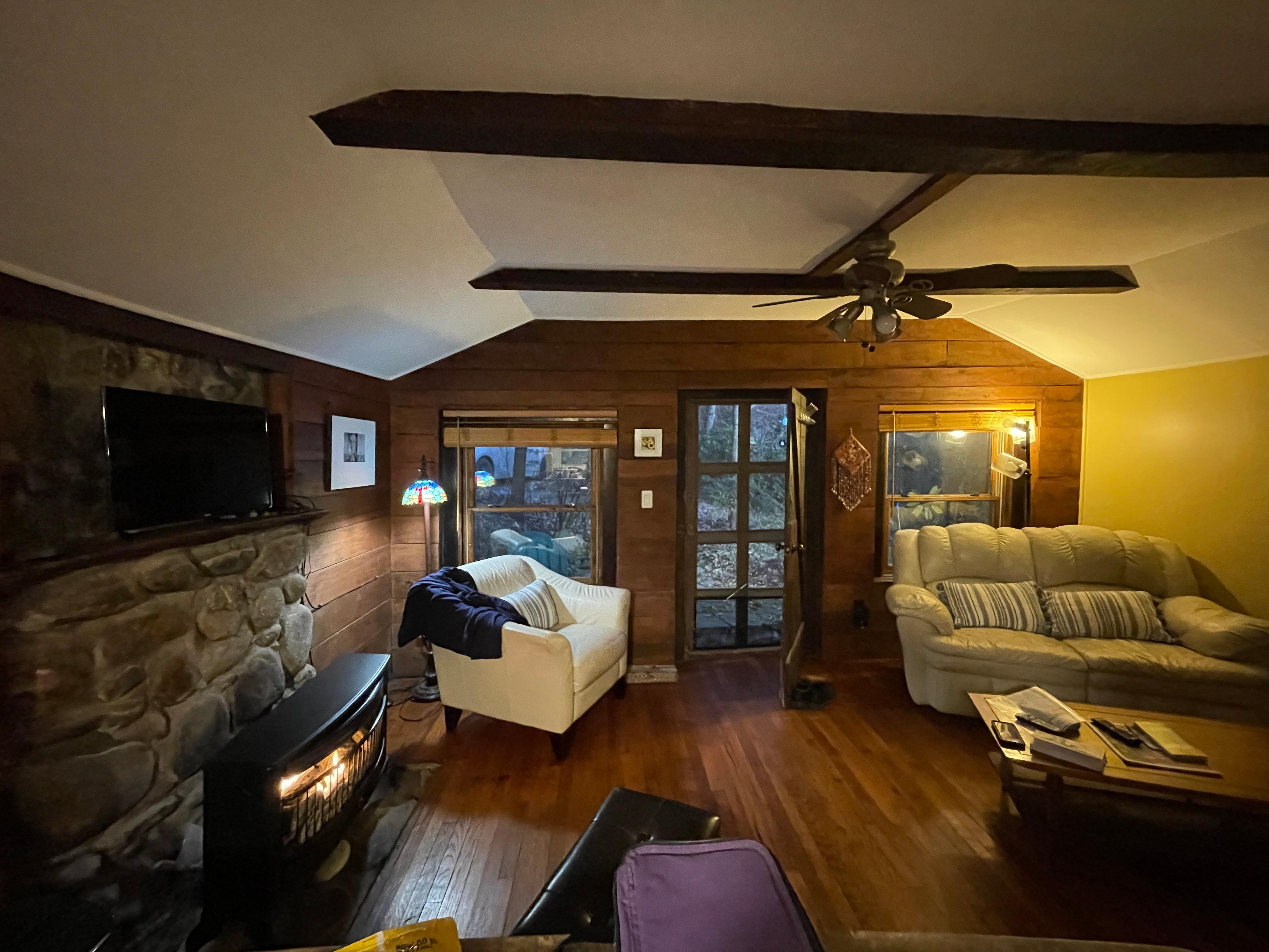 Living room with cozy gas fireplace! 