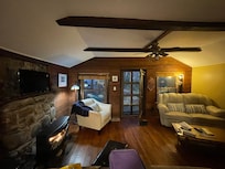 Living room with cozy gas fireplace!