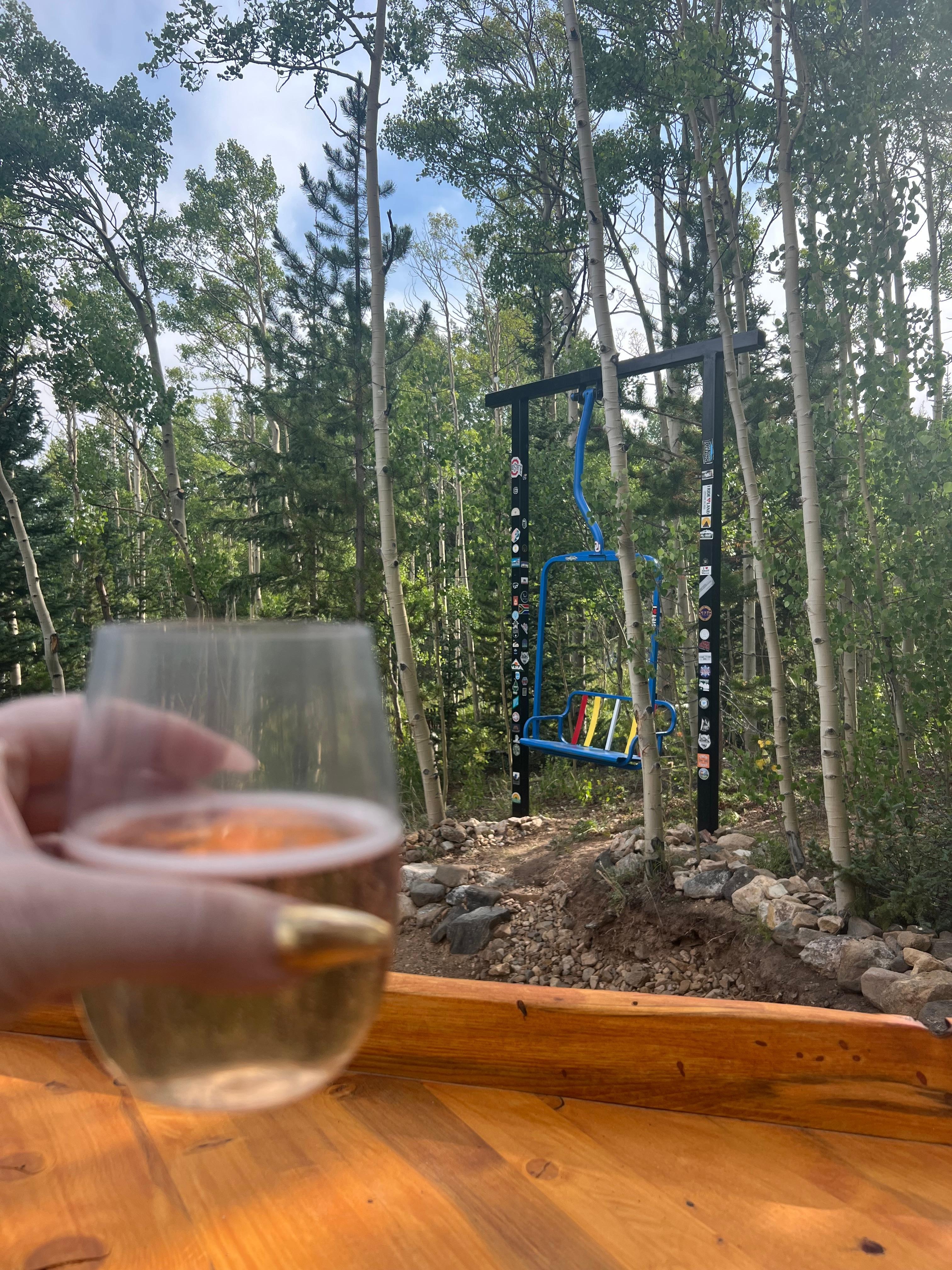 Chillin’ at the new super high quality wood outdoor bar. 