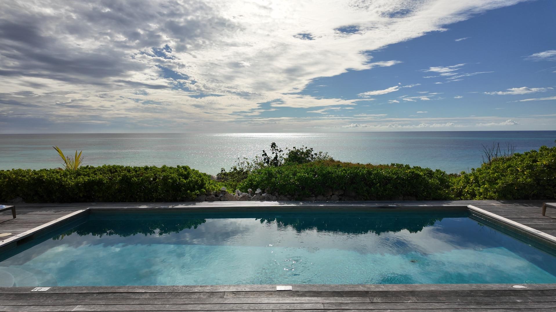 View from Villa #5 where we had a private heated pool. I think it was a salt water pool because you couldn't smell any chlorine or bromine.
