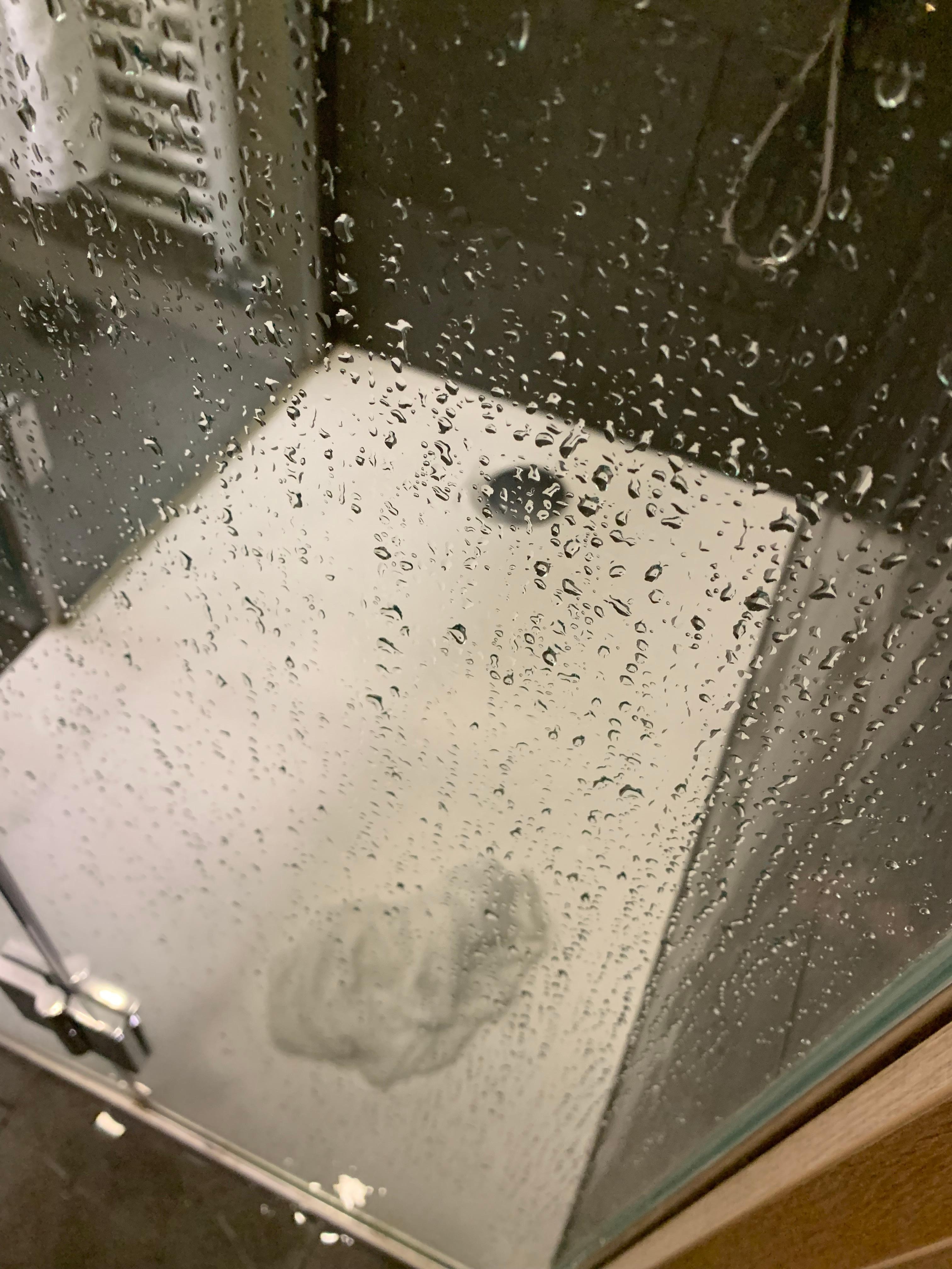 Rain shower didn’t work, hand shower splattered and flood the bathroom floor