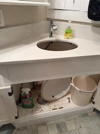 The sink fell out when faucet was touched.