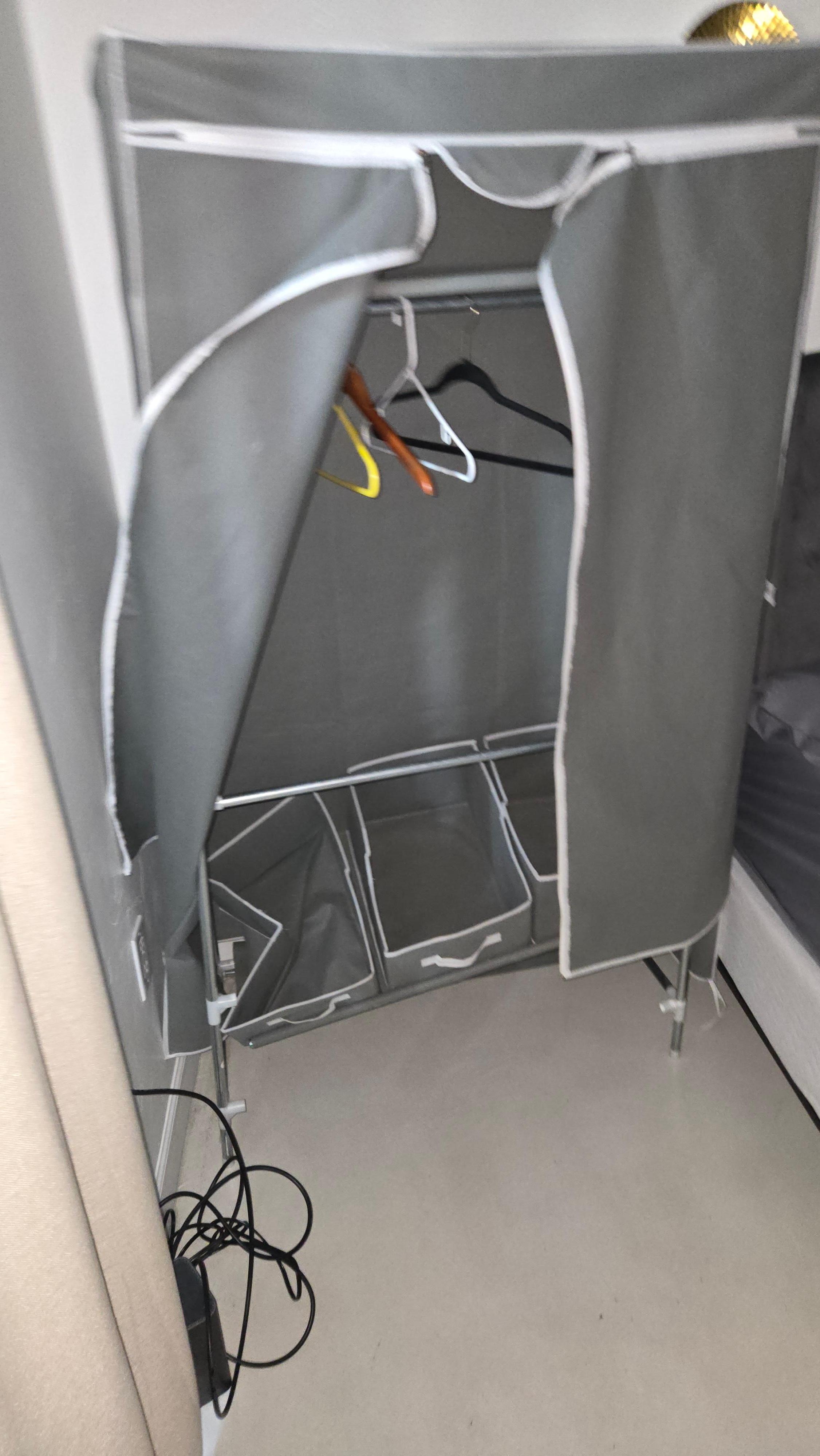 Falling over abd broken clothes closet. 