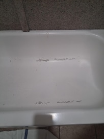 Bathtub, notice the peeling