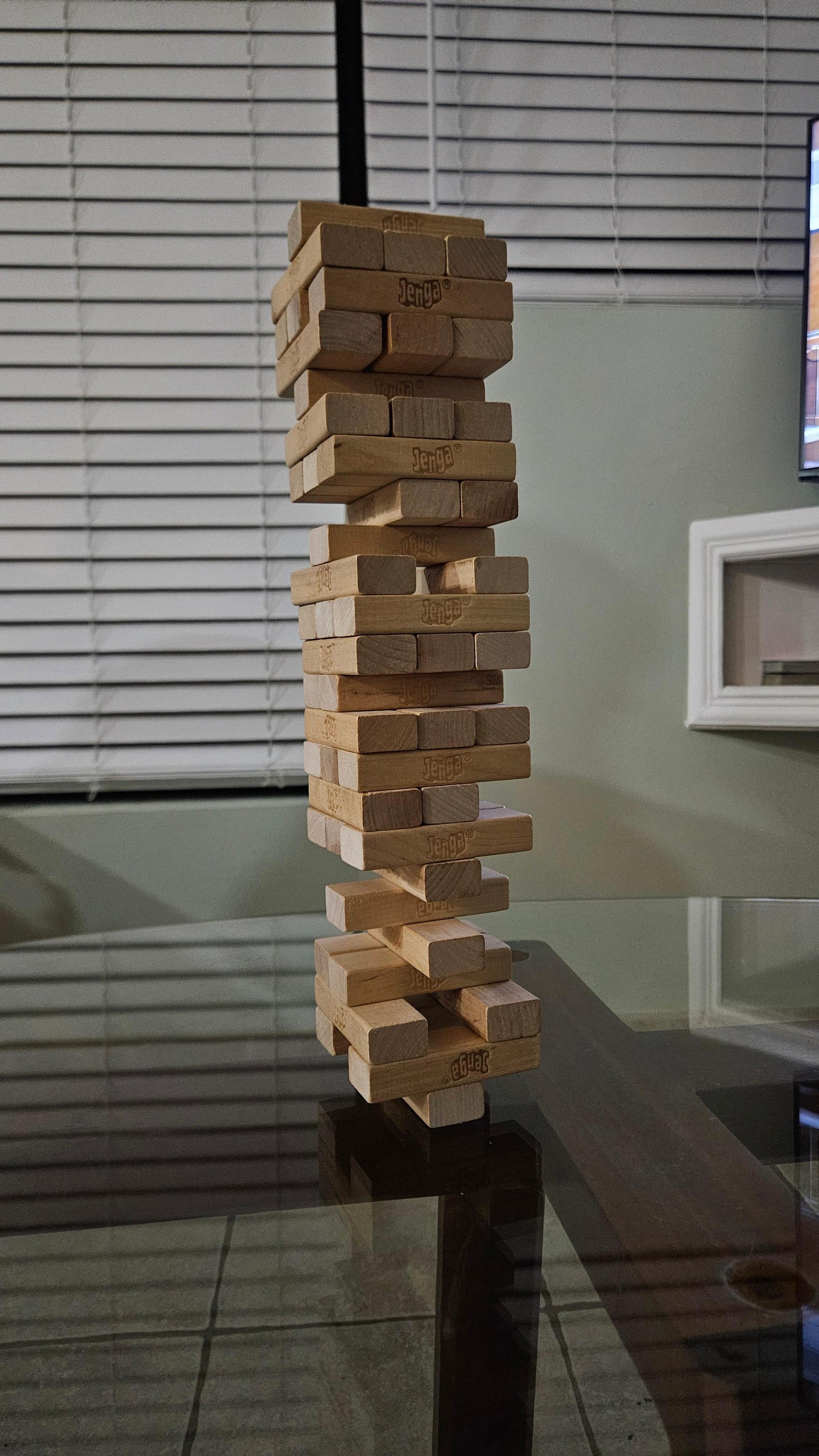 Playing Jenga and poker late at night (provided by host)