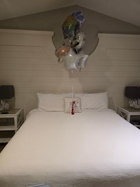 Master bedroom (with unexpected goodies from my girls!)