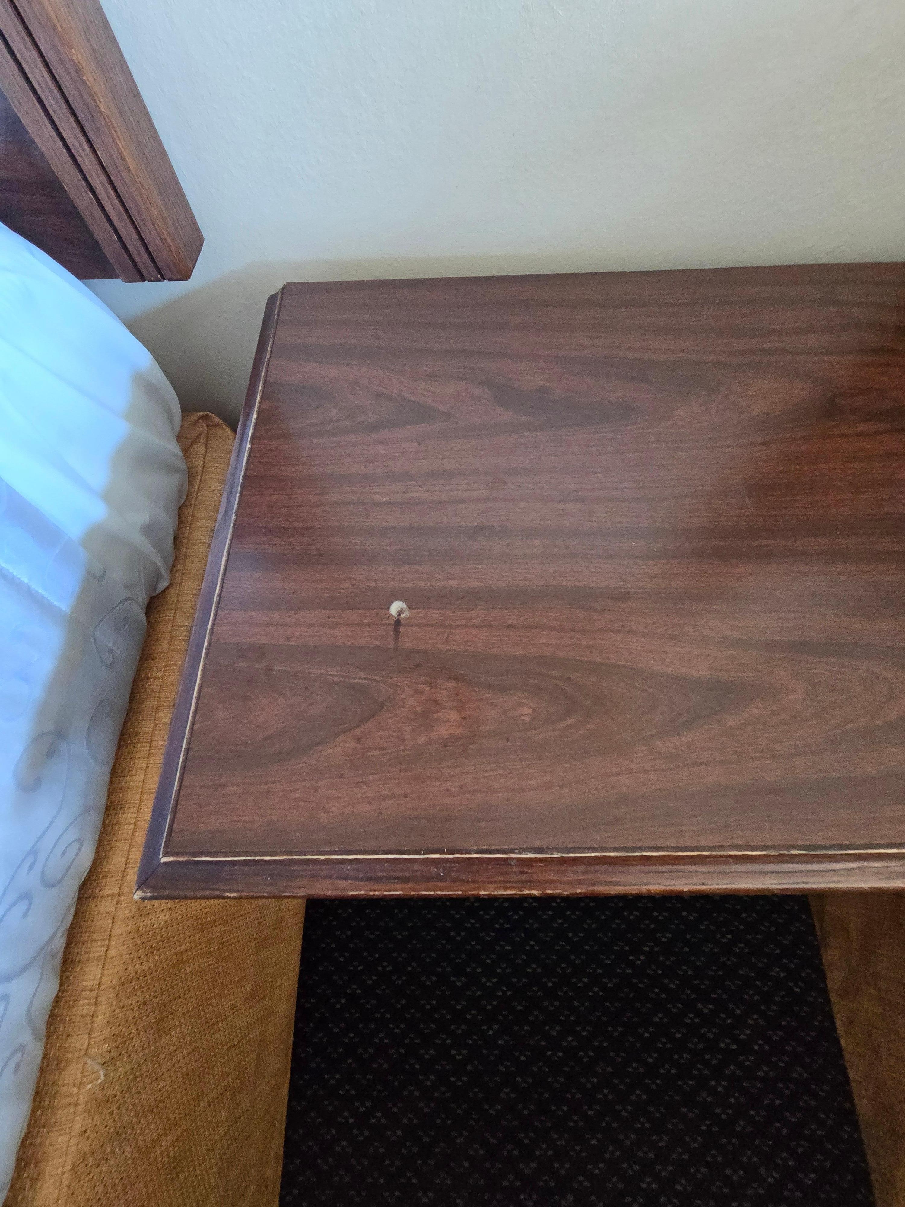 Nightstand not cleaned