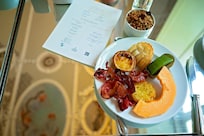 The tables had mirrors so you can see the beautiful ceilings.