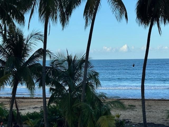 View of the beach from the condo patio.