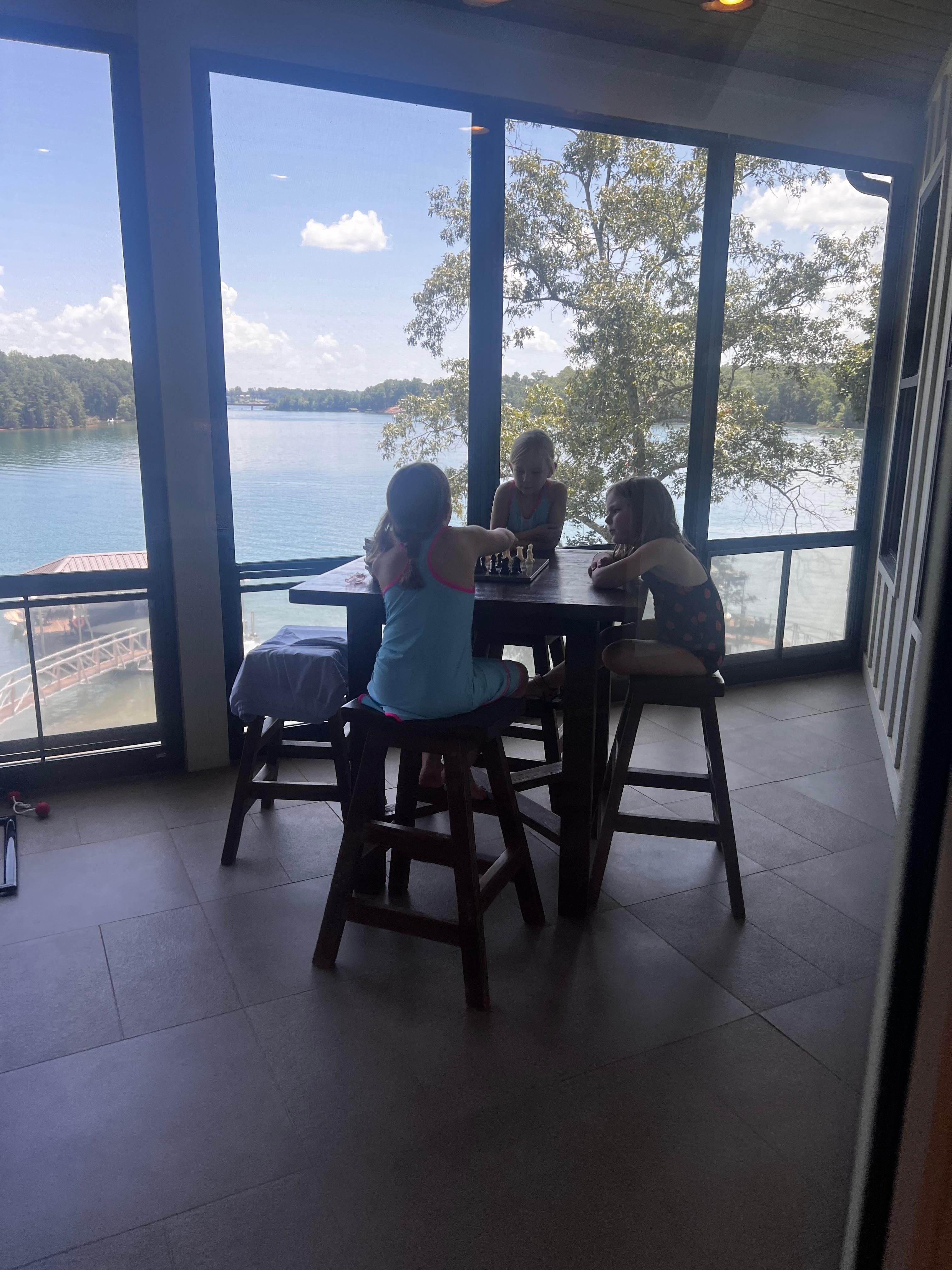 Enjoying one of the screened in porches