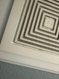 Very dirty fan in bathroom
