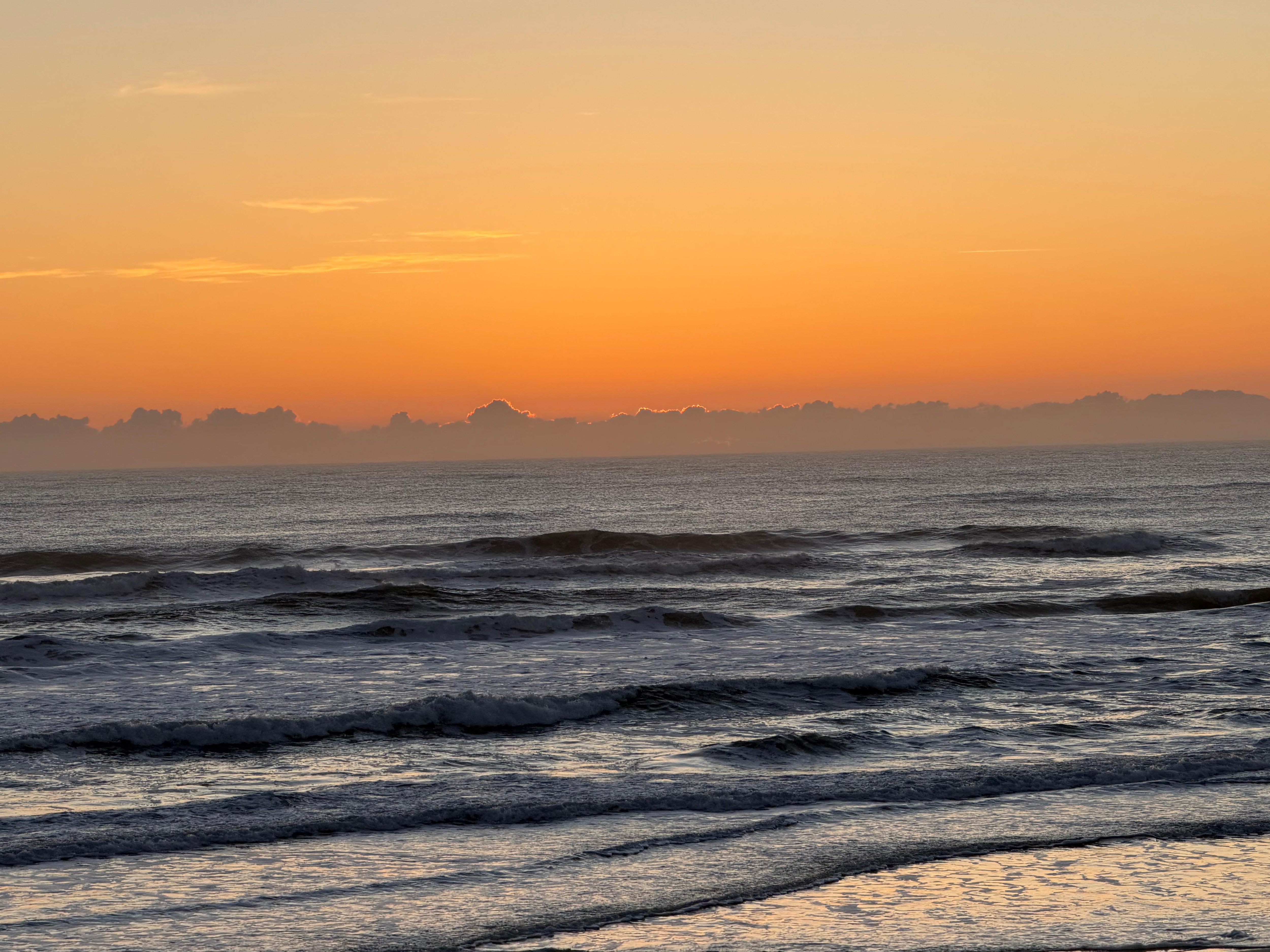 Sunrise view from balcony. 
