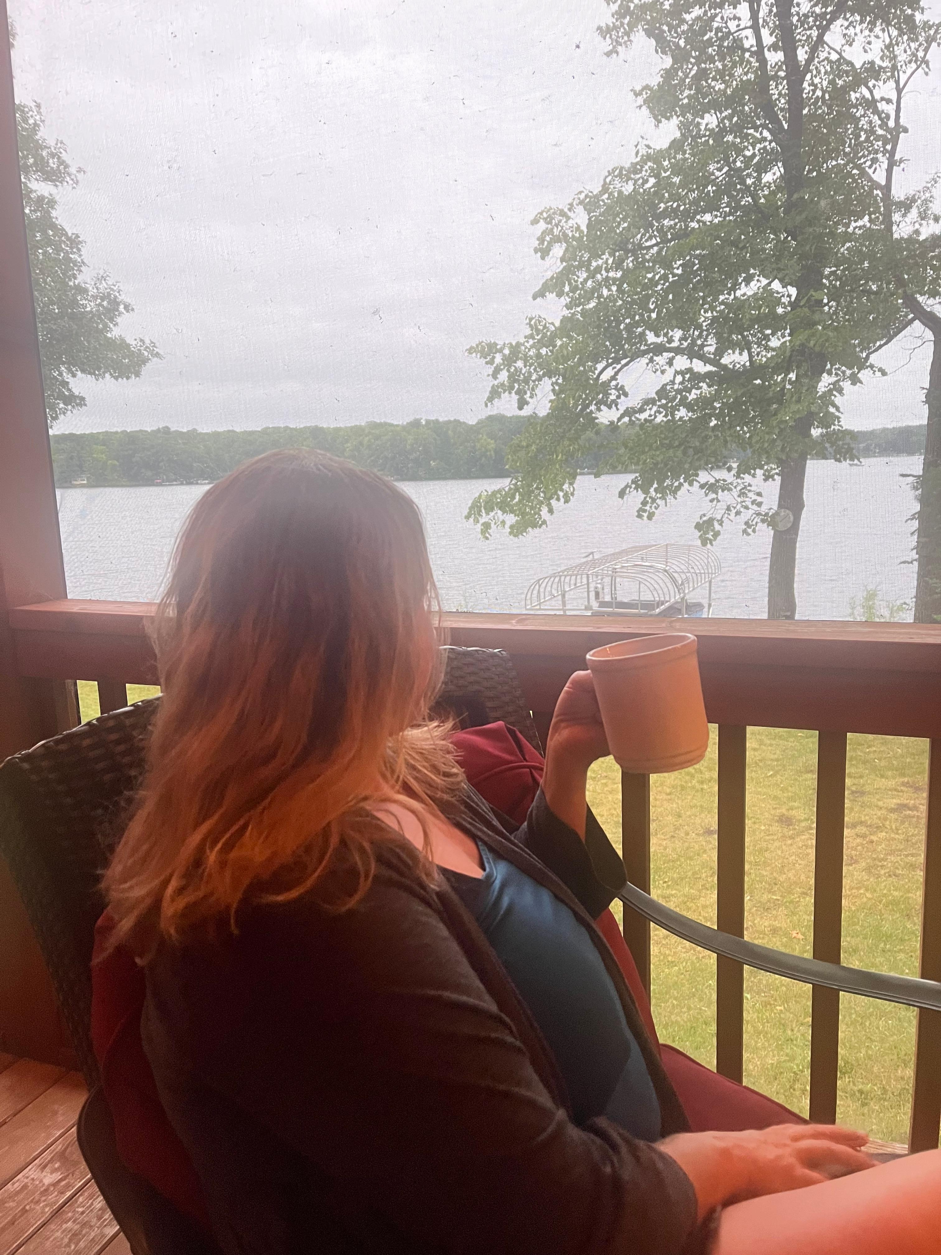 Coffee and a screened porch is the perfect combo