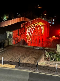 Night view through window in The Bridge room