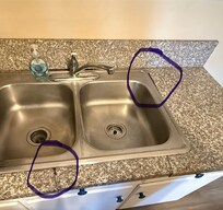 Countertop cracked and sink falling through