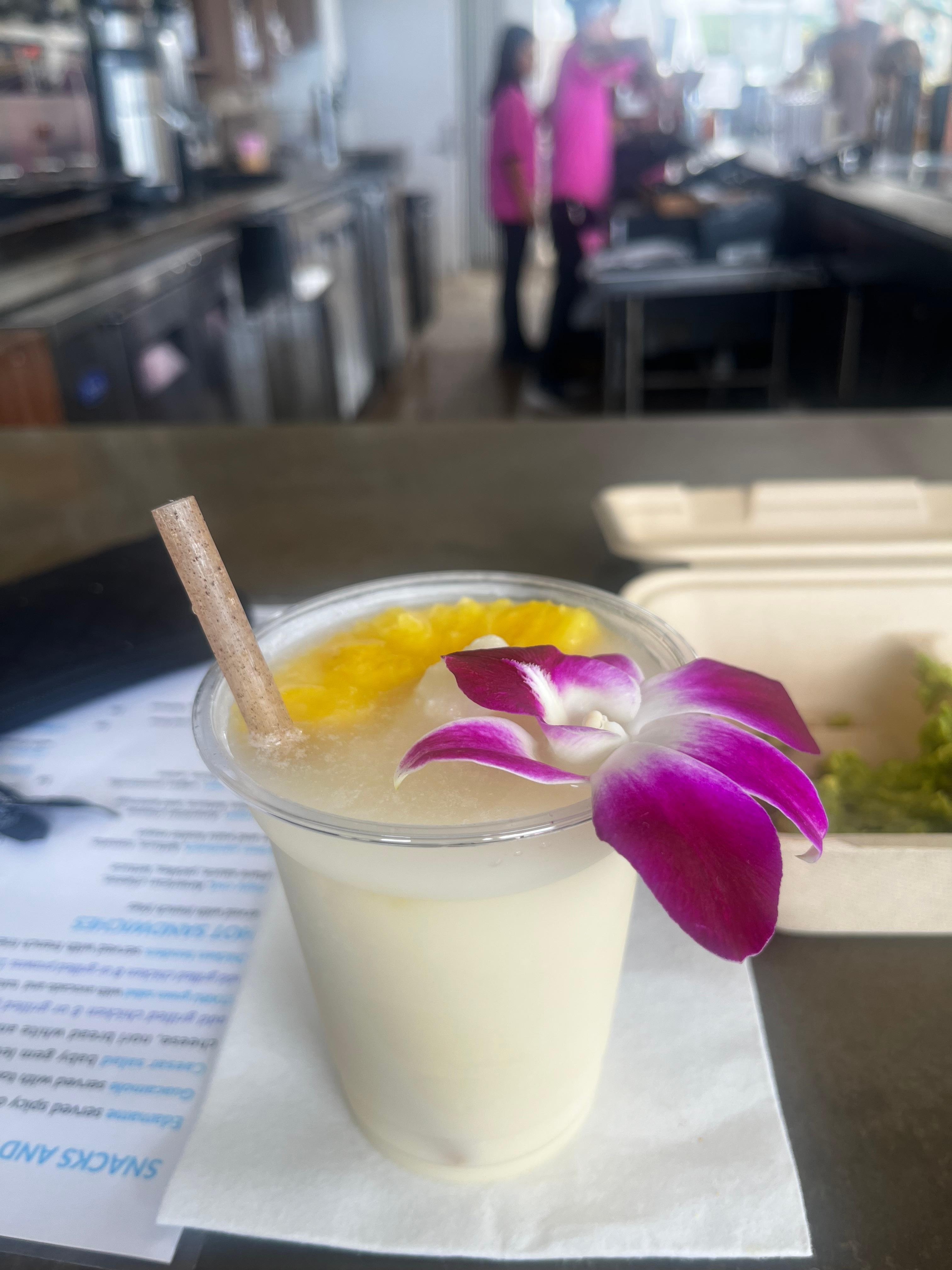 Yummy drink from the outdoor bar next door. 