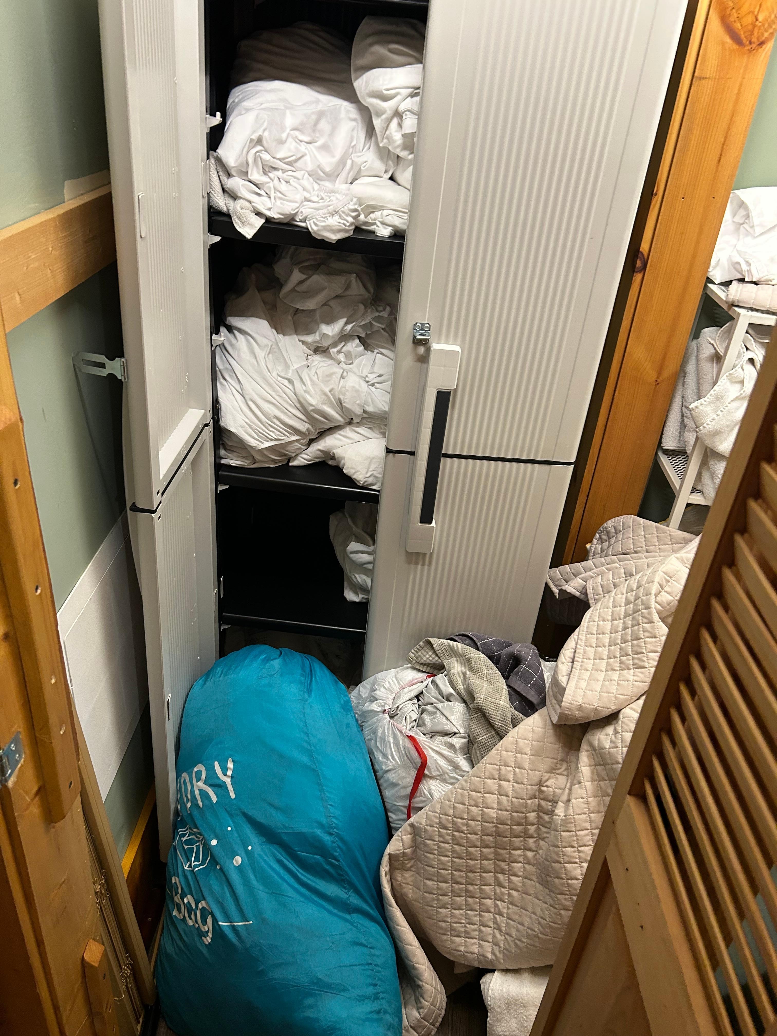Linen closet not sure what was clean or dirty and had to wash some sheets 