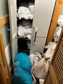 Linen closet not sure what was clean or dirty and had to wash some sheets