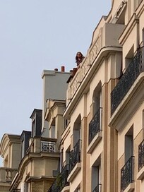 We took a picture of my son from the bar - he's on the balcony.