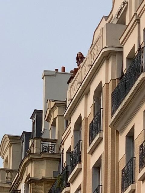 We took a picture of my son from the bar - he's on the balcony.