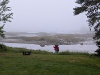 This is a picture off the deck on a foggy day. On clear days you can see much further into Bass Harbor.