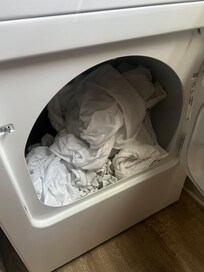 Wet laundry in dryer when I got there