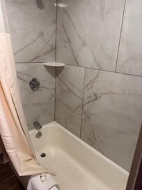 Shower is cracked and does not give the impression of cleanliness.