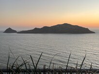 Sunset from penthouse patio lounge